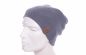 Preview: Balke Strick-Mütze 2-way UNI Baumwolle mit Umschlag grau