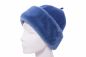 Mobile Preview: McBurn Wolltouque mit Webpelzrand blau