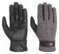 Preview: Stetson Handschuhe Leder/Stoff Fischgrat