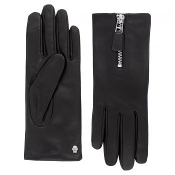 Roeckl Leder Handschuhe York touch mit Reisverschluss schwarz