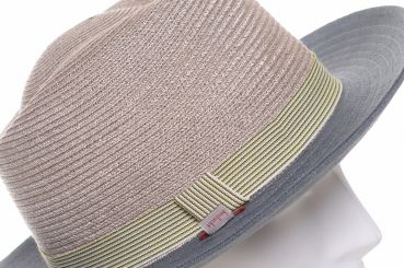 Bedacht Fedora Stroh/Stoff taupe