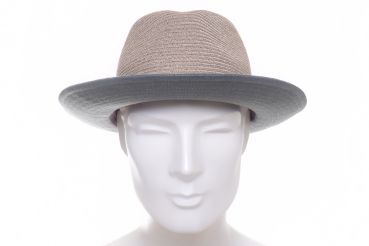 Bedacht Fedora Stroh/Stoff taupe