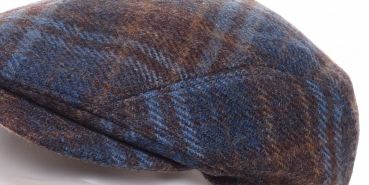 Faustmann Flatcap Karo Harris Tweed blau