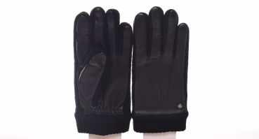 Roeckl Leder Handschuhe mit Strick Wittenberg Touch schwarz