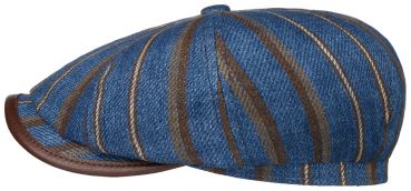 Stetson Hatteras linen stripe blue/brown stripe