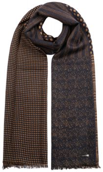 Stetson Scarf Wool Patchwork navy/gold